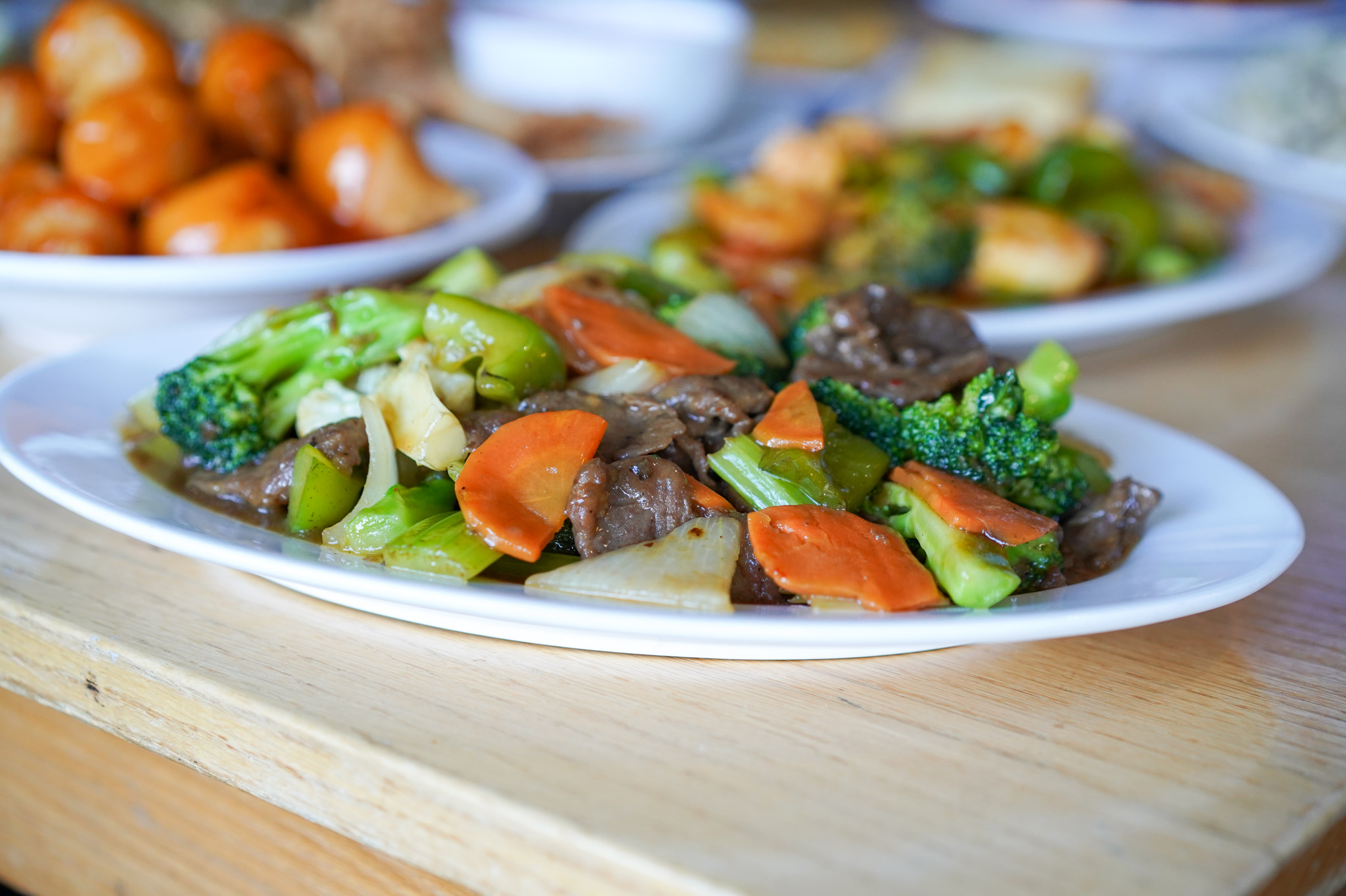 Vegetable stir fry at Riverside Restaurant