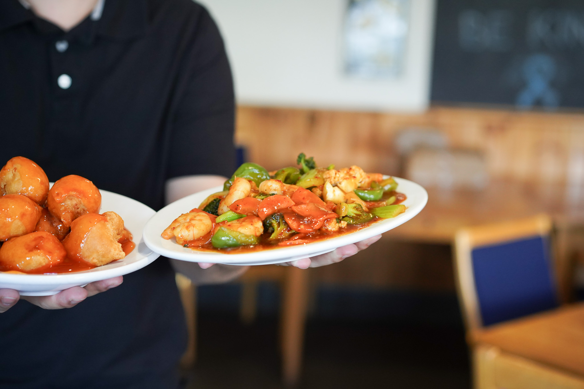 Fresh dishes being served at Riverside Restaurant